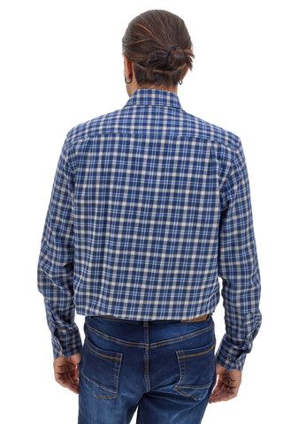 US Golf CC09 Hemd, 100 % Baumwolle, blau kariert