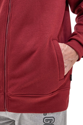 Felpa rossa full zip con ricamo U.S. Golf Club F110
