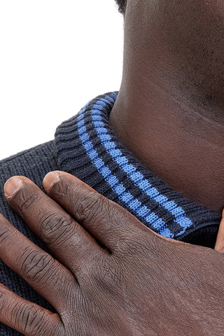 US Golf AC12 Blauer Pullover aus Wollmischung mit Reißverschluss