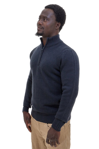 US Golf AC12 Blauer Pullover aus Wollmischung mit Reißverschluss