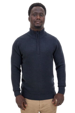 US Golf AC12 Blauer Pullover aus Wollmischung mit Reißverschluss