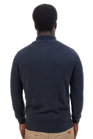 US Golf AC12 Blauer Pullover aus Wollmischung mit Reißverschluss