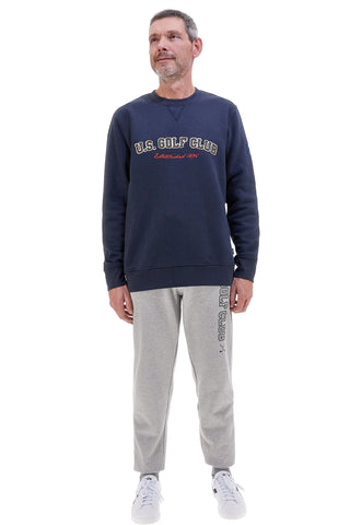 US Golf Club F105 Graue Trainingshose aus Baumwolle und Polyester mit seitlichem Aufdruck