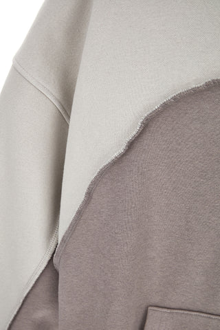 Felpa con cappuccio bicolore beige chiaro e tortora interno felpato Boardman PT-M-F-8050