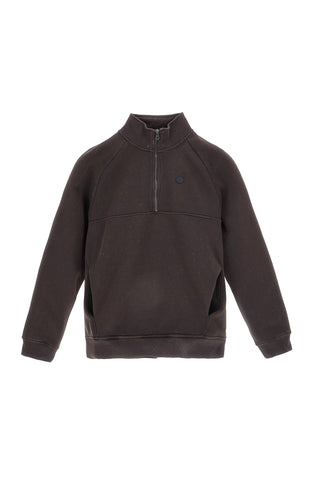 Braunes Sweatshirt mit halbem Reißverschluss, hohem Kragen und Fleecefutter, Boardman PT-MF-8052