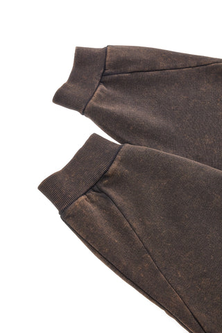 Braune Jogginghose im Vintage-Stil mit warmem Fleecefutter, Modell Boardman PT-MP-8053