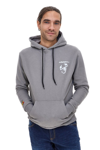 Felpa grigia con cappuccio logo frontale Abarth AH025CP