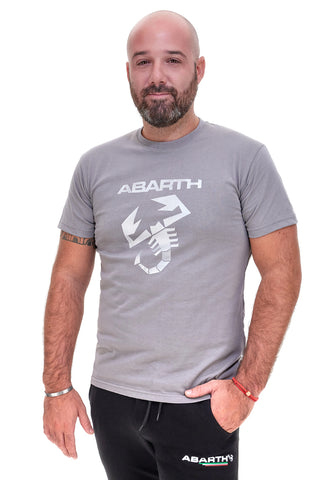 Graues Baumwoll-T-Shirt mit Abarth-Logo AH025TE
