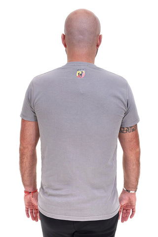 Graues Baumwoll-T-Shirt mit Abarth-Logo AH025TE