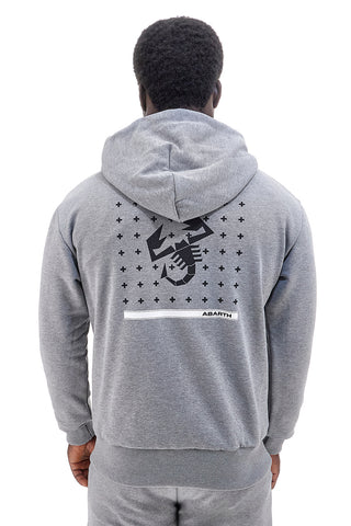 Felpa grigia con zip e cappuccio in misto cotone Abarth AH024ZP