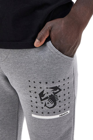Pantaloni sportivi grigi in cotone con stampa Abarth AH005PA