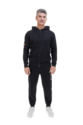 Abarth AH001ZP Schwarzer Baumwoll-Hoodie