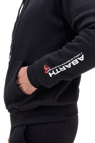 Abarth AH001ZP Schwarzer Baumwoll-Hoodie