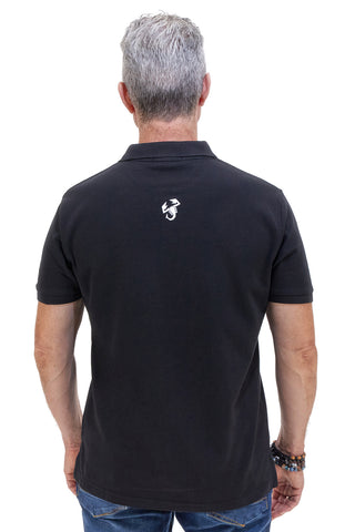 Polo nera con stampa grafica Abarth AH24SS153