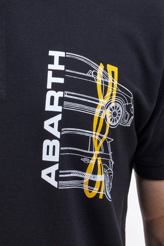 Polo nera con stampa grafica Abarth AH24SS153