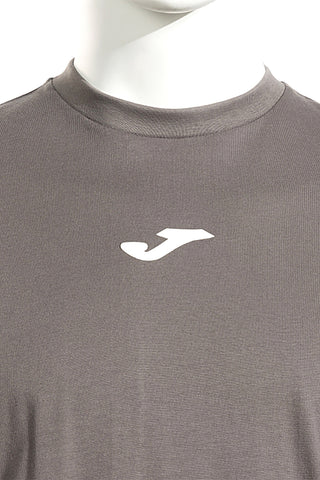Joma Step Kurzarm-T-Shirt aus grauer Baumwolle mit gummiertem Logo