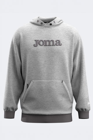Joma Urban Street Hoodie, grau, mit verstellbarer Kapuze und 3D-Logo