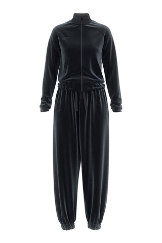 Tuta nera con zip e fondo elastico Joma Step Tracksuit