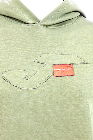 Grünes Sweatshirt mit verstellbaren Schnürsenkeln und geprägtem Joma Step Hoodie-Logo