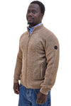 Beigefarbene Strickjacke aus Wollmischung mit Reißverschluss von No Limits MAJU021W25
