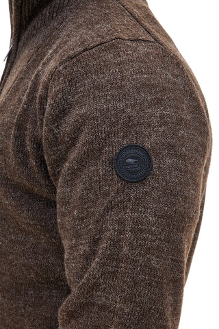 No Limits MAJU020W25 Brauner Pullover aus Wollmischung mit Reißverschluss