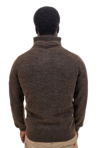 No Limits MAJU020W25 Brauner Pullover aus Wollmischung mit Reißverschluss