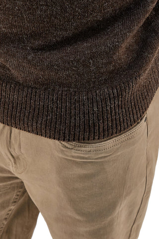 No Limits MAJU020W25 Brauner Pullover aus Wollmischung mit Reißverschluss