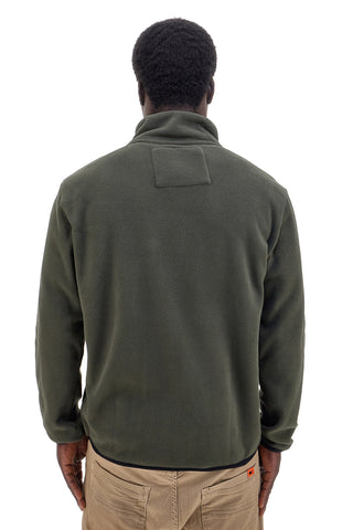 No Limits MAPF002W24 Grünes und schwarzes Fleece-Sweatshirt mit hohem Kragen und Tasche