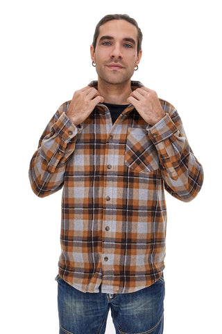 No Limits MAPF013W24 Braunes Flanell-Karohemd