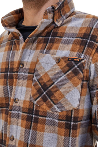 No Limits MAPF013W24 Braunes Flanell-Karohemd