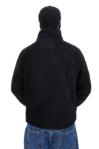 Felpa nera in pile sherpa con zip No Limits MAPF004W24