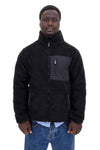 No Limits MAPF004W24 Schwarzer Sherpa-Fleece-Kapuzenpullover mit Reißverschluss