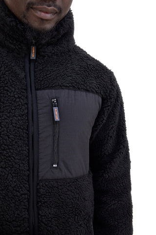 Felpa nera in pile sherpa con zip No Limits MAPF004W24