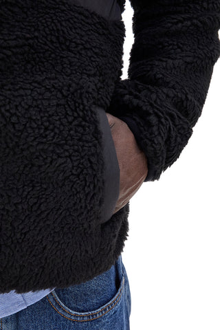 Felpa nera in pile sherpa con zip No Limits MAPF004W24