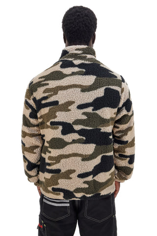 No Limits MAPF006W25 Sweatshirt aus Sherpa-Fleece mit Reißverschluss und Camouflage-Muster