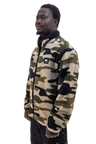 No Limits MAPF006W25 Sweatshirt aus Sherpa-Fleece mit Reißverschluss und Camouflage-Muster