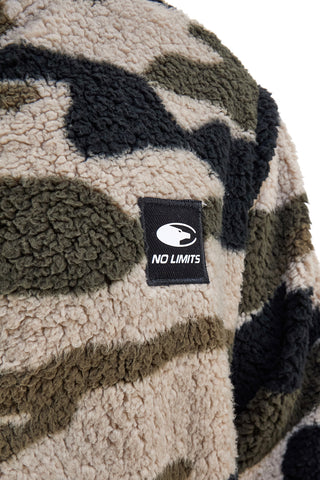 No Limits MAPF006W25 Sweatshirt aus Sherpa-Fleece mit Reißverschluss und Camouflage-Muster