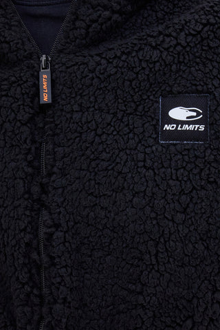 Pile nero con cappuccio e zip No Limits MAPF007W25