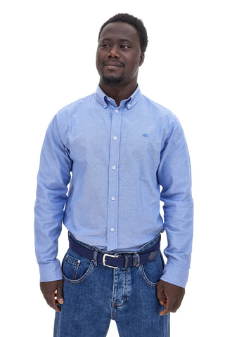 Camicia azzurra in cotone con collo button-down No Limits MASH006S25