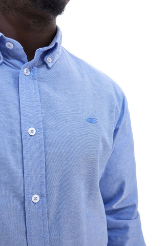 Camicia azzurra in cotone con collo button-down No Limits MASH006S25