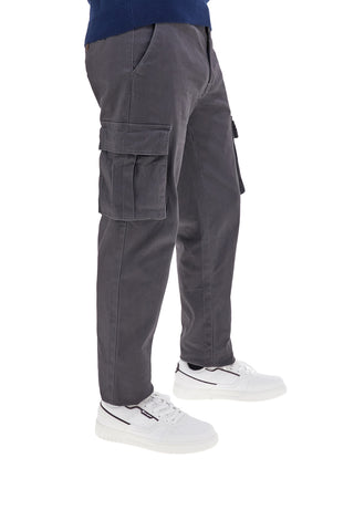 Pantaloni cargo grigi regular fit con tasconi No limits MAPW001W24