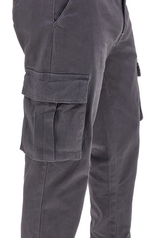 Pantaloni cargo grigi regular fit con tasconi No limits MAPW001W24