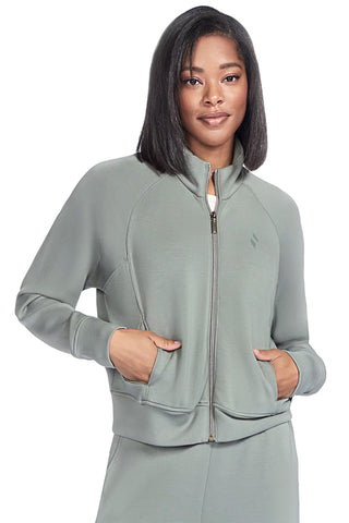 Skechers JA278 Skechluxe Elevate Reißverschlussjacke in Salbeigrün