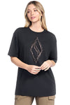 T-shirt nera in jersey con stampa metallizzata Skechers TS264