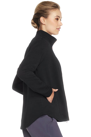 Skechers – JA78 – Schwarze Jacke mit Reißverschluss aus recyceltem Stoff