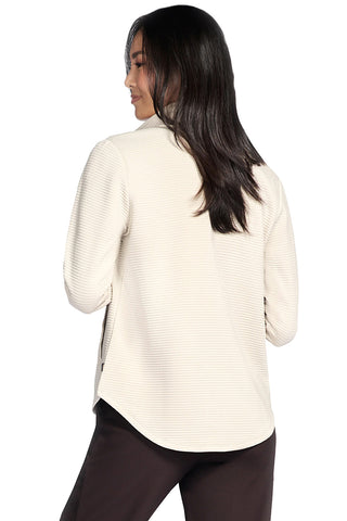 Skechers – JA78 – Jacke mit Reißverschluss aus recyceltem Stoff in Creme