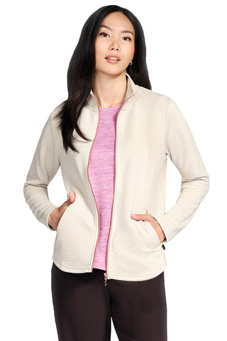 Skechers – JA78 – Jacke mit Reißverschluss aus recyceltem Stoff in Creme