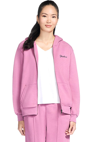 Skechers – JA286 – French Terry-Kapuzenpullover mit Reißverschluss in Rosa