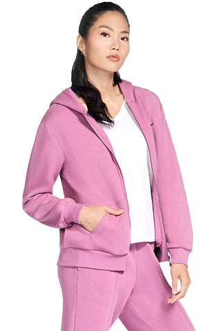 Skechers – JA286 – French Terry-Kapuzenpullover mit Reißverschluss in Rosa