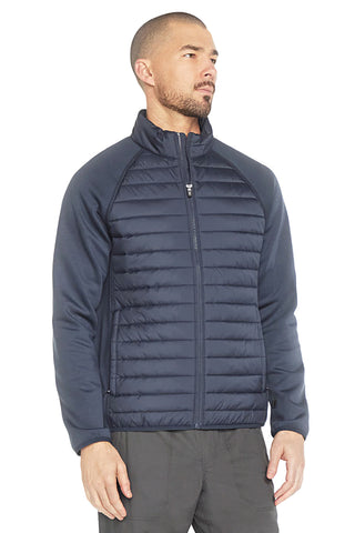 Giacca imbottita blu con maniche in maglia Skechers JA141